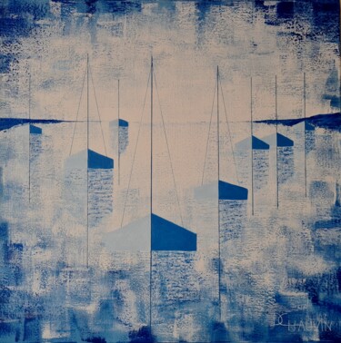 Картина под названием "Baie bleue" - Dominique Chauvin, Подлинное произведение искусства, Акрил