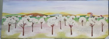 Pintura intitulada "Amendoeiras" por Catarina Noval, Obras de arte originais, Óleo