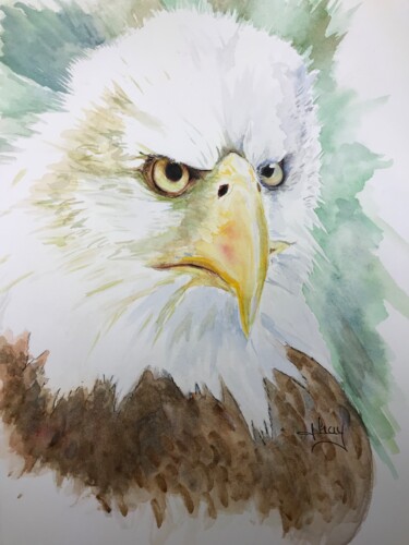 Painting titled "That look!" by Marie-Noelle Chauny, Original Artwork, Watercolor