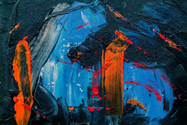 Peinture intitulée "Abstract Blue" par Chaya Shurkin, Œuvre d'art originale, Acrylique