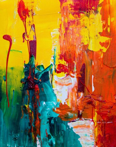 Painting titled "Abstract Yellow and…" by Chaya Shurkin, Original Artwork, Acrylic
