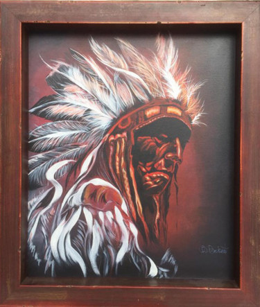 Peinture intitulée "Le chef Indien" par Christine Bobst, Œuvre d'art originale, Acrylique
