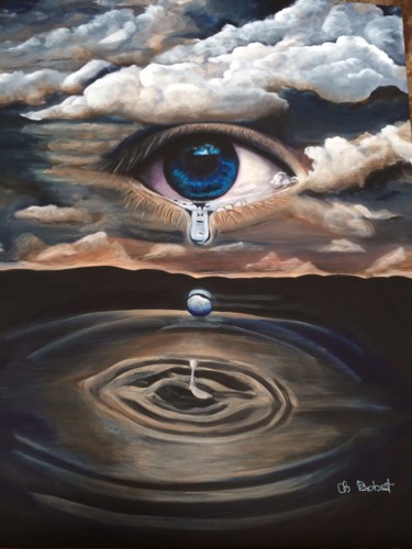 Peinture intitulée "L'oeil" par Christine Bobst, Œuvre d'art originale, Acrylique