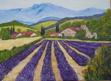 Peinture intitulée "paysage de provence" par Christian Broquard, Œuvre d'art originale