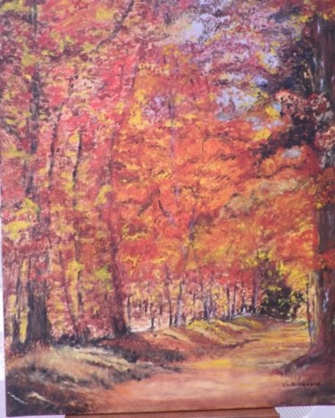 Peinture intitulée "Sous bois d'automne" par Christian Broquard, Œuvre d'art originale