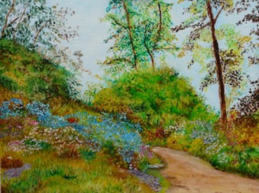 Peinture intitulée "Chemin de campagne" par Christian Broquard, Œuvre d'art originale