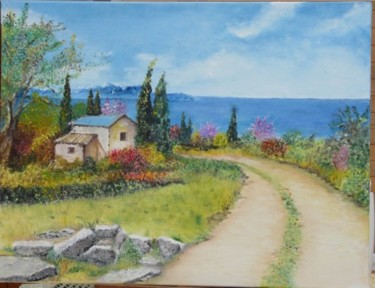 Peinture intitulée "Chemin de Provence" par Christian Broquard, Œuvre d'art originale
