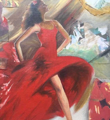 Peinture intitulée "tango" par Christine Lefevre, Œuvre d'art originale, Huile