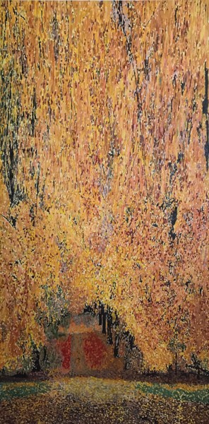 Schilderij getiteld "Autumn abstraction(…" door Che.Shahryar, Origineel Kunstwerk, Olie