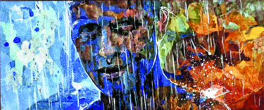 Картина под названием "Мозаика «Бегущий по…" - Любовь Чебан, Подлинное произведение искусства, Камень