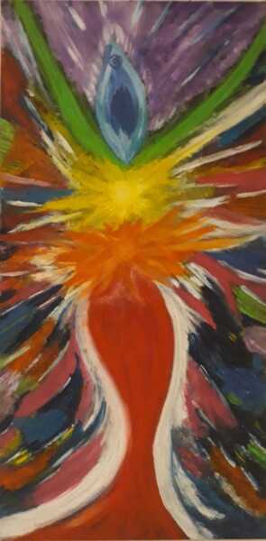 Peinture intitulée "L'éveil de la conda…" par Chéché, Œuvre d'art originale, Huile
