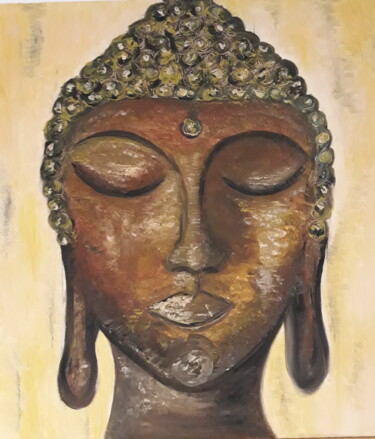 Peinture intitulée "Namasté" par Chéché, Œuvre d'art originale, Huile