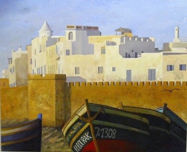 Malerei mit dem Titel "Essaouira" von Mercedes G., Original-Kunstwerk, Öl