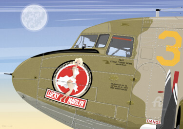 数字艺术 标题为“C-47 "lucky marilyn"” 由Cheese, 原创艺术品, 2D数字工作