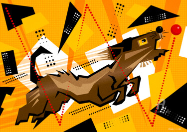 "yellow dog" başlıklı Dijital Sanat Cheese tarafından, Orijinal sanat, 2D Dijital Çalışma