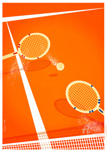 Digitale Kunst getiteld "tennis roland garros" door Cheese, Origineel Kunstwerk, 2D Digital Work