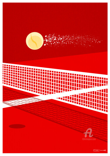 Digitale Kunst mit dem Titel "tennis bercy" von Cheese, Original-Kunstwerk, 2D digitale Arbeit