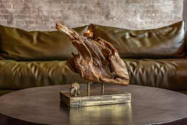 Sculpture titled "The Rhino - wooden…" by Alexander Cheglakov, Original Artwork, Wood