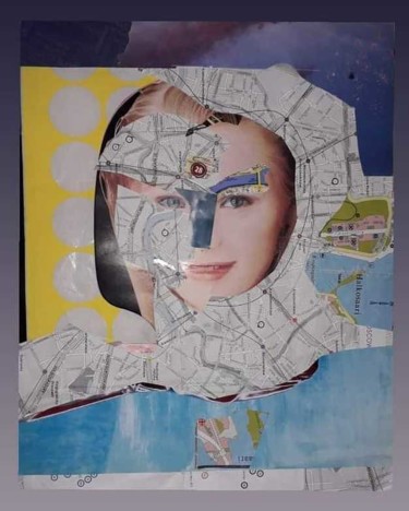 Коллажи под названием "Lady of Space" - Елена Щелчкова (Elena Schelchkova), Подлинное произведение искусства, Коллажи