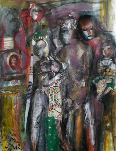 Pintura intitulada "Разорванный мир" por Elena Shchelchkova Elena Schelchkova, Obras de arte originais, Colagens