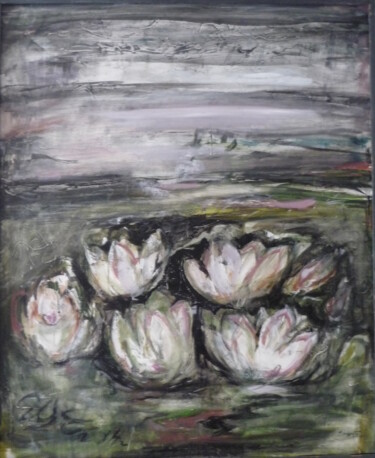 Painting titled "Озеро" by Elena Shchelchkova Elena Schelchkova, Original Artwork, Oil