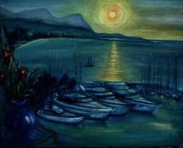 Peinture intitulée "la Marina baie des…" par Yankel, Œuvre d'art originale