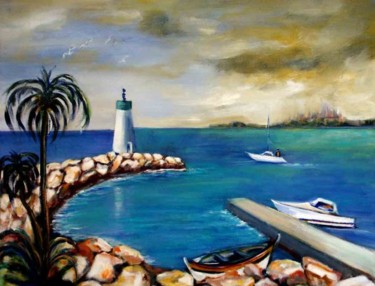 Peinture intitulée "Entrée du port" par Yankel, Œuvre d'art originale