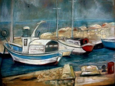 Peinture intitulée "le port de Carros" par Yankel, Œuvre d'art originale