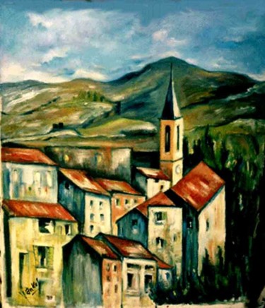 Peinture intitulée "village d'aspremont…" par Yankel, Œuvre d'art originale