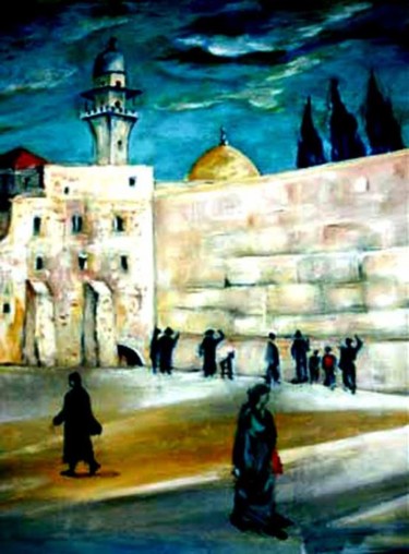 Painting titled "mur des lamentation…" by Yankel, Original Artwork