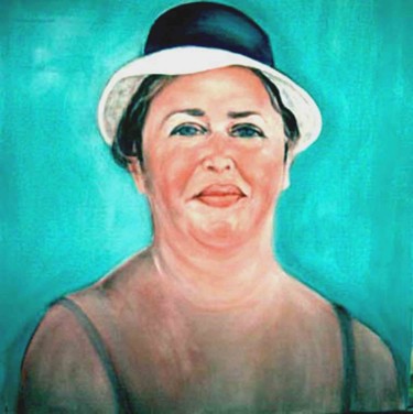 Peinture intitulée "la Dame au chapeau…" par Yankel, Œuvre d'art originale