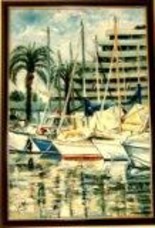 Painting titled "PORT DE MARINA" by Yankel, Original Artwork