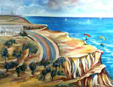 Peinture intitulée "la piste d'envol de…" par Yankel, Œuvre d'art originale, Huile