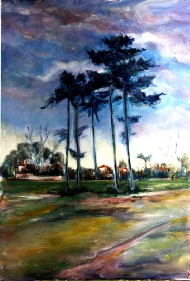 Peinture intitulée "Bois de boulogne" par Yankel, Œuvre d'art originale, Huile