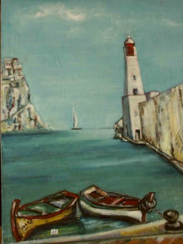 Painting titled "entreé du port Nice" by Yankel, Original Artwork