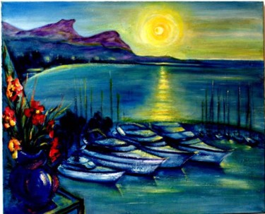 Painting titled "Vue de Marina Baie…" by Yankel, Original Artwork