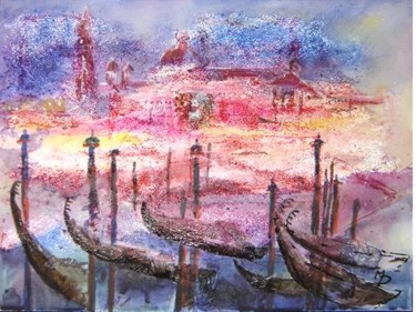 Peinture intitulée "Lumières de Venise" par Michèle Delage, Œuvre d'art originale