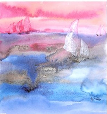 Peinture intitulée "Marée basse" par Michèle Delage, Œuvre d'art originale