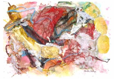 Peinture intitulée "La Pêche et ses fil…" par Michèle Delage, Œuvre d'art originale