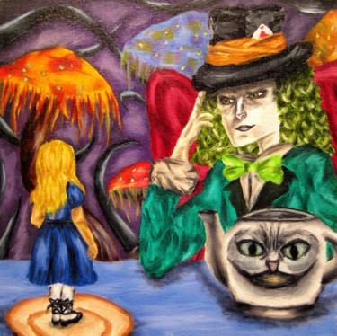 Painting titled "Mad Hatter's Tea Pa…" by Chelsea Rabbers, Original Artwork