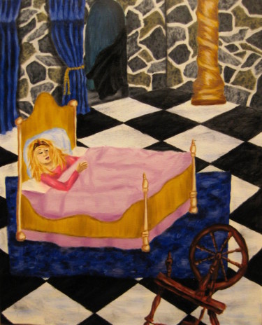 Painting titled "Peaceful Dreams" by Chelsea Rabbers, Original Artwork