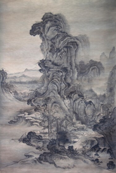Malarstwo zatytułowany „秋山行旅圖” autorstwa 辰君草堂 無憂, Oryginalna praca, Atrament
