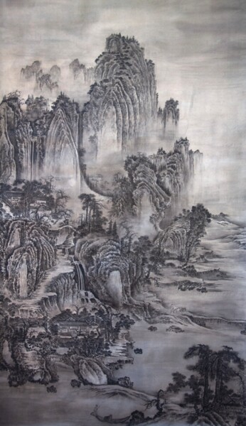 Ζωγραφική με τίτλο "匡盧圖" από 辰君草堂 無憂, Αυθεντικά έργα τέχνης, Μελάνι