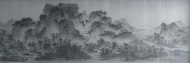 Painting titled "茂林遠岫圖" by Chen Jun Cao Tang Wu You, Original Artwork, Ink