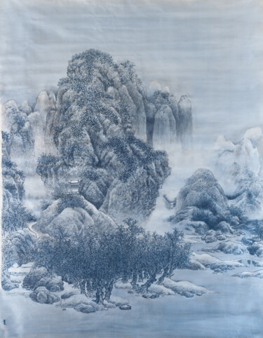 Painting titled "雪景寒林圖" by Chen Jun Cao Tang Wu You, Original Artwork, Ink