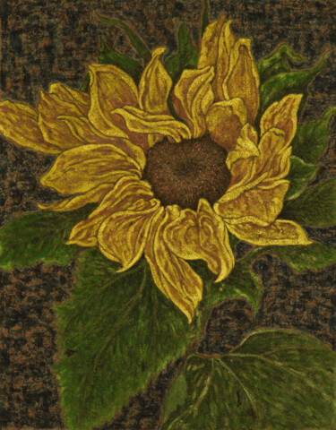Painting titled "Sunflower" by Chen Song, Original Artwork, Pigments