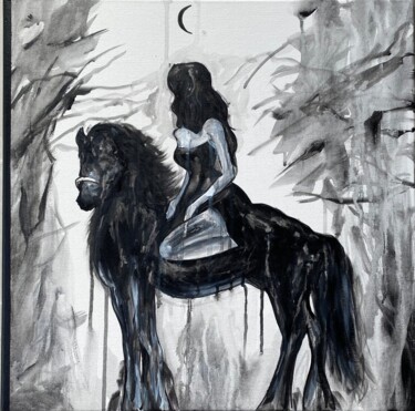 Картина под названием "Nocturnal travel" - Chenny, Подлинное произведение искусства, Акрил