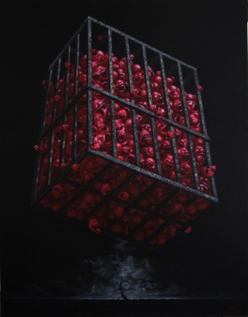 Peinture intitulée "Cage" par Chenqiuchi, Œuvre d'art originale
