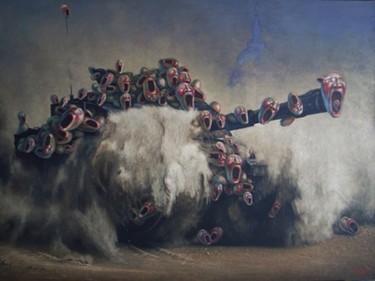 Peinture intitulée "Tank" par Chenqiuchi, Œuvre d'art originale