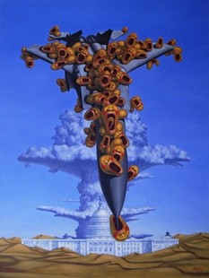 Peinture intitulée "Jet Fighter" par Chenqiuchi, Œuvre d'art originale
